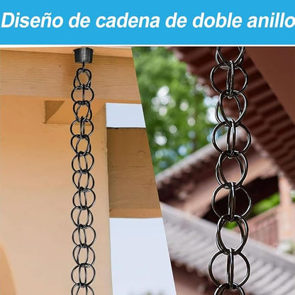 Rain Chains for Gutters Downspouts Outside-Decorative Rain Chain Metal Cups,Adjustable Hanging Rain Hutter Chain,Replacement for Downspout,Vintage Copper Rain Catcher bronze-8m(26.3ft)