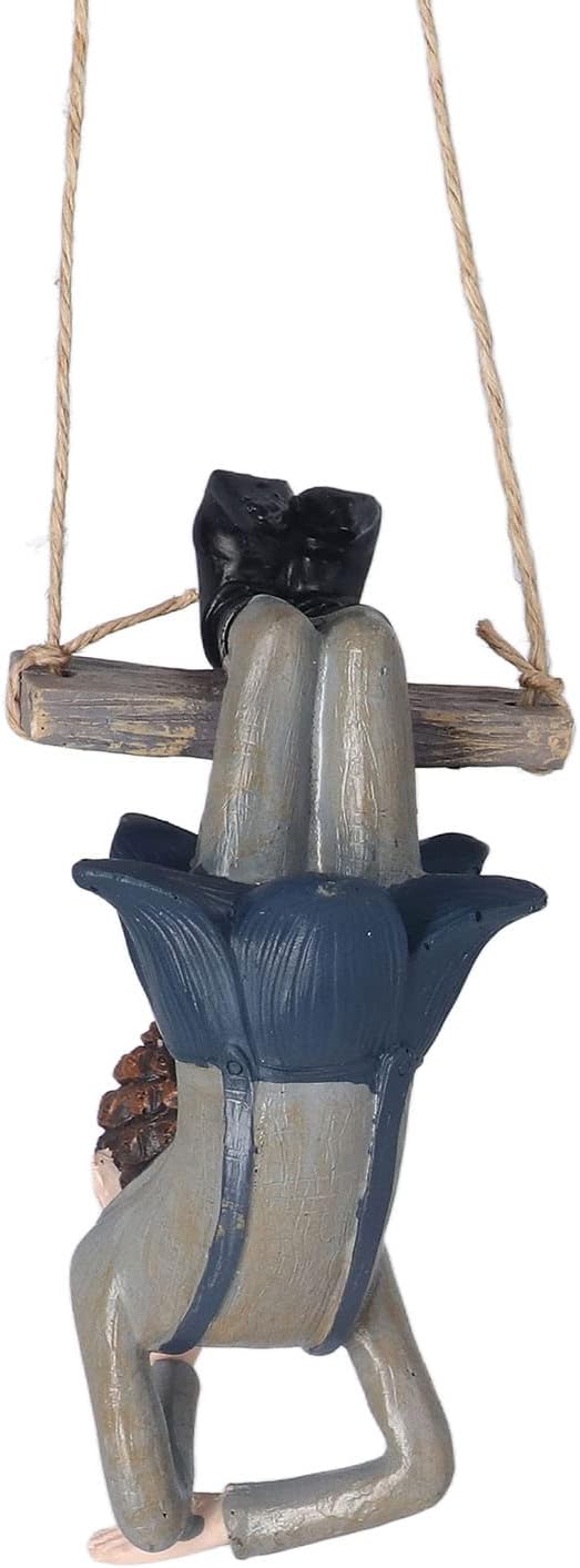 Outdoor Cute Hanging Statue Hanging Elf Statue Resin Swinging Garden Decoration Swing Elf Figurine for Fairy Garden Outdoor