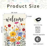 Spring Summer House Flag 28x40 Inch Double Sided Outside Welcome Wildflower Daisy Floral Outdoor Seasonal Decorative Large Garden Flag Decor 1-28
