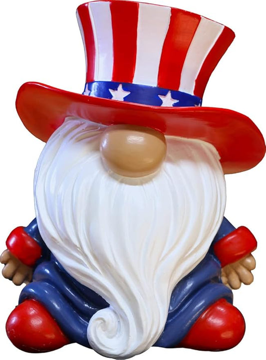 Spoontiques - Decorative Garden Statue - Colorful Home Décor for Indoor or Outdoor Use - Patio Decoration - Garden Accessory - Americana Gnome