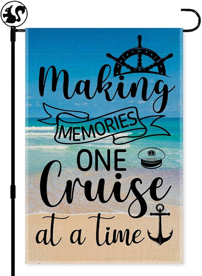 Making Memories One Cruise At A Time Welcome Garden Flag Gifts, Double Sided Beach Indoor Outdoor Decor Yard Flags, Cruise Vacation Gifts, Cruises Door Decoration Flag, Roving Lovers Present