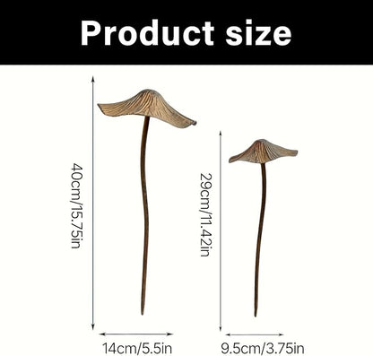 Iron Mushroom Statue Stake,Outdoor Statue Metal Mushroom Garden Stakes,Flower Pot Decoration,for Patio, Lawns, Yard Mushroom Stakes Plant Decorations