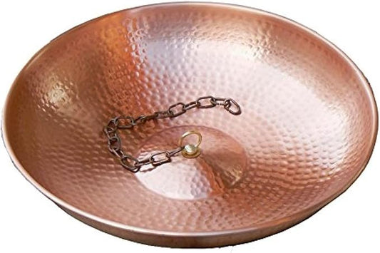 Monarch Rain Chains Rain Chain Basin – 11 Inch Hand Hammered Anchor Bowl for Gutters, Pure Copper Decorative Anchoring Basin for Outside, Garden, Lawn & Patio Water Feature, Downspout Catcher Basins