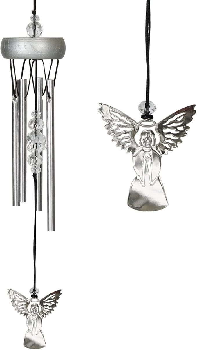 Woodstock Chimes Signature Collection, Fantasy, Angel 10'' Décor Designs - Small Chimes Wind Chimes for Outdoor, Patio, Home or Garden Décor (WCFA)