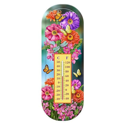 Briarwood Lane Zinnias in Bloom Metal Thermometer