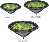 Round Floating Flora Fish Barrier, Water Floating Pond Planter Corral Island Landscape Planting Protector Fine Mesh with Lifting Ring,Water Features Ponds Decoration & ProtectPond from Birds (17inch)