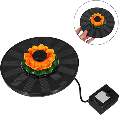 Solar Powered Lotus Floating Fountain 16cm with Water Lily for Garden Pond Bird Bath Outdoor Solar Fountain Pool Décor
