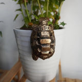 Vintage Bronze Climbing Tortoise Statue Flower Pot and Vase Hugger Figurines Terrarium Planter Edge Decor Resin Art Patio Lawn Yard Ornaments Outdoor Fence Decorations