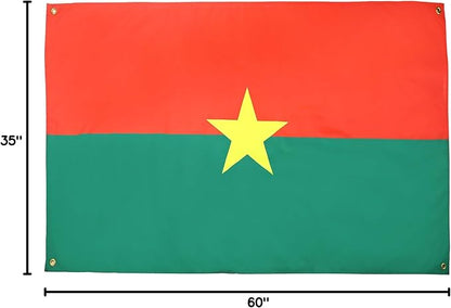 AZ FLAG Burkina Faso Flag 150 x 90 cm with 4 Eyelets Burkinabais Flag for Balcony or Wall