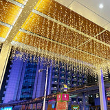 LED Icicle String Lights - 16.4FT 216 LEDs, Warm White, 8 Modes