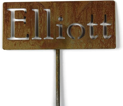 Classic Metal Garden Markers Clearance Items 20 to 33 Inches Tall (Elliott, Naturally Rusted)