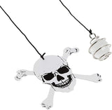 Spoontiques Skull and Crossbones Wind Chime - Outdoor Garden Décor - Decorative Chimes for Yard, Garden, Backyard and Patio Decoration