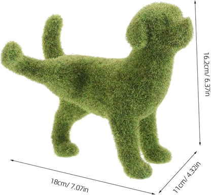 Yardwe Lifelike Outdoor Sculpture for Garden Patio Timeless European Style Decorative Animal Figurine Creative Green Flocking Design for Courtyard and Outdoor Spaces