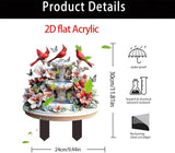 Hummingbird Flowing Water Garden Stake Decor, Butterfly Acrylic 2D Garden Decoration,Sculptures Ornament Garden Accessories for Outdoor Indoor Yard Lawn Pot Plants (Style C)