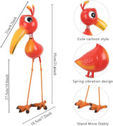 Metal Redfinch Statue Outdoor Garden Decor - 21" Redfinch Decor Outdoor Sculptures - Yard Art Gift for Backyard,Patio,Porch,Home