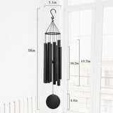 Large Wind Chimes Outdoors Deep Tone, in Memory of Loved One Wind Chimes for Outside,Sympathy Chimes Gifts for Mother/Father,Prime/Clearance Memorial Chimes, Metal Chimes Outdoors Garden Décor(Black)