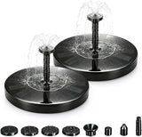 Solar Fountain for Bird Bath, 2026 New Floating Mini Solar Water Fountain with 6 Nozzles, Solar Birdbath Fountain for Garden, Pond, Pool, and Outdoor (2, 5.1in)