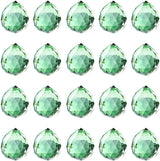 20pcs DIY Crystal Prism Suncatcher for Windows Hanging, 20mm Clear Glass Crystal Sun Catcher Beads Pendants Maker Balls for Indoor Outdoor Garden Feng Shui Home Decor Light Green