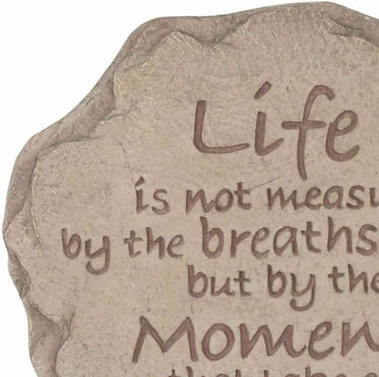 Spoontiques - Garden Décor - Life is Not Measured Stepping Stone - Decorative Stone for Garden
