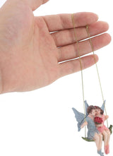 GANAZONO Flower Fairy Pendant Hanging Adornment Resin Artware for Garden Landscape Decor Miniature Outdoor Home Decoration 3.34X2.67X2.36In