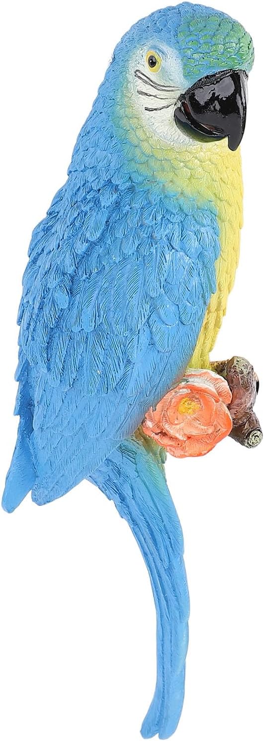 Pssopp Sculpture Ornament Decor,Bright Statues Outdoor Patio Garden Statues Statues Miniature Art Carved Small Animal Rustic Wildlife Decor for Garden (Blue)