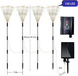 Outdoor Solar Garden Lights,Firework Lights 4 Pack Waterproof Decorative Pathway Lights,120Led Firefly Lights Solar Outdoor Decor for Courtyard Garden Party Yard Decorations Outdoor,Colorful