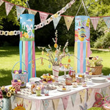 2Pack 40 Inch Spring Easter Windsock, Bunny Outdoor Holiday Windsock Flags Decorations for Yard Garden Home Party Hanging Decor