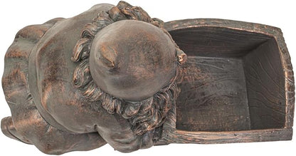 Pacific Giftware Happy Garden Gnome Bronze Finish Resin Figurine (Wheelbarrow Man)