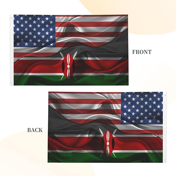 Generic Flag 3x5 ft Vintage America Kenya Kenyan Flag Double Sided Banner Sign Large for Wall Bedroom Living Room Hanging Decoration House Home Yard Lawn Patio Dorm Outdoor Indoor Decor, Black