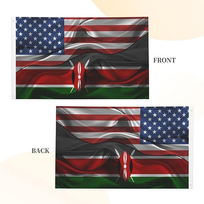 Generic Flag 3x5 ft Vintage America Kenya Kenyan Flag Double Sided Banner Sign Large for Wall Bedroom Living Room Hanging Decoration House Home Yard Lawn Patio Dorm Outdoor Indoor Decor, Black