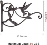 SEISSO 2 Pack Hanging Plant Bracket, Iron Hummingbird Plant Hanger Decor, Vintage Heavy Duty Plant Hanger Hook for Flower Basket, Bird Feeder, Wind Chime, Lanterns