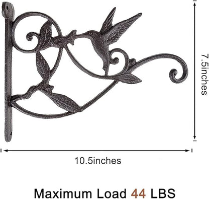 SEISSO 2 Pack Hanging Plant Bracket, Iron Hummingbird Plant Hanger Decor, Vintage Heavy Duty Plant Hanger Hook for Flower Basket, Bird Feeder, Wind Chime, Lanterns