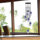 Blue Evil Eye Hand of Fatima Wind Chimes Outdoor Decoration, Hamsa Hand Windcatcher, Evil Eye Wind Bells, Fatima's Holy Hand Blue Evil Eye Amulet Wind Chimes for Home,Gift for Mom,Balcony,Patio,Garden