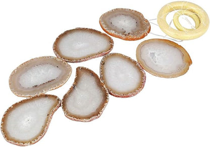 rockcloud Agate Sliced Geode Wind Chime Home Garden Decoration Figurine