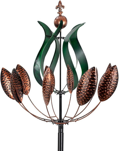DREAMYSOUL Large Wind Spinner Outdoor, 92.5" Metal Tulip Wind Mills, 360 Degrees Rotating Kinetic Wind Sculptures & Spinners for Home Lawn Backyard Patio Garden Decor Yard Art