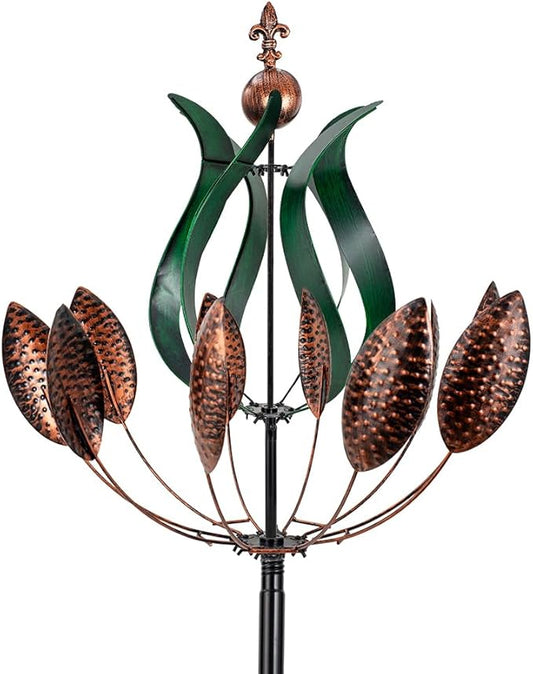 DREAMYSOUL Large Wind Spinner Outdoor, 92.5" Metal Tulip Wind Mills, 360 Degrees Rotating Kinetic Wind Sculptures & Spinners for Home Lawn Backyard Patio Garden Decor Yard Art