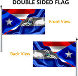 Puerto Rican Puerto Rico And El Salvador Flag 3x5 Ft Double-Sided Printed Indoor/Outdoor Flag Polyester Fabric Decorative Banner With 2 Brass Grommets 3x5 Foot National Flags For Outside