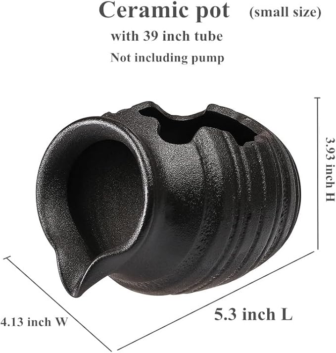 Outdoor Garden Fountain Spitter Pond Water Feature Pump DIY Ceramic Pot Decoration (5.3 inch Color 4)