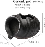 Outdoor Garden Fountain Spitter Pond Water Feature Pump DIY Ceramic Pot Decoration (5.3 inch Color 4)