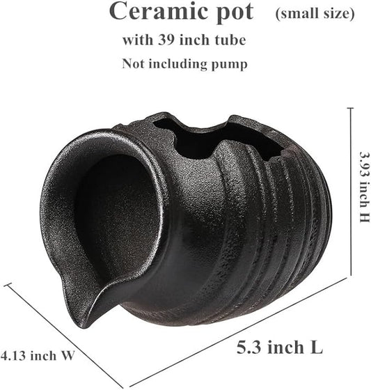 Outdoor Garden Fountain Spitter Pond Water Feature Pump DIY Ceramic Pot Decoration (5.3 inch Color 4)