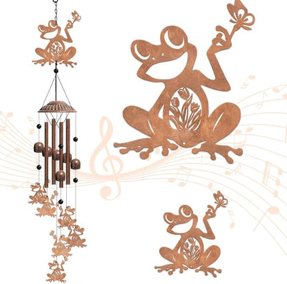 OLYCRAFT Frog Wind Chimes Outdoors Wind Chime Sympathy Memorial Windchime Iron Windchime Memorial Presents Hanging Windbell for Patio Backyard Home Garden Pendant Decoration - 30 Inch