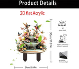 Hummingbird Flowing Water Garden Stake Decor, Butterfly Acrylic 2D Garden Decoration,Sculptures Ornament Garden Accessories for Outdoor Indoor Yard Lawn Pot Plants (Style A)