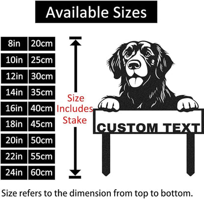 Custom Dog Metal Garden Sign with Stakes, Personalized Golden Retriever Garden Name Sign Yard Art Patio Decorations, Customized Golden Retriever Dog House Decorative Signs Lawn Yard Stake
