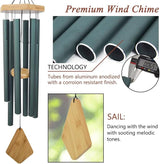 Wind Chimes Outdoor Deep Tone, 36 Inches Large WindChimes Outdoor Sympathy Windchime for Mom/Housewarming/Christmas, Garden Chimes for Outside Decoration. Green