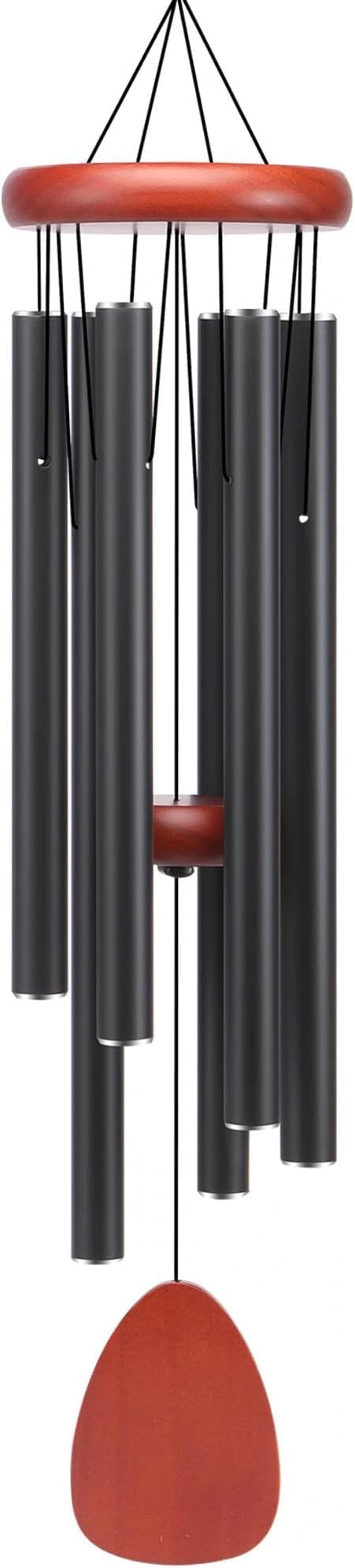 Classic Black Wind Chimes for Outside Soothing Melodic Wind Chime 26" to Create a Zen Atmosphere. Sympathy/Memorial Gift, Indoor Outdoor Garden Patio Decoration