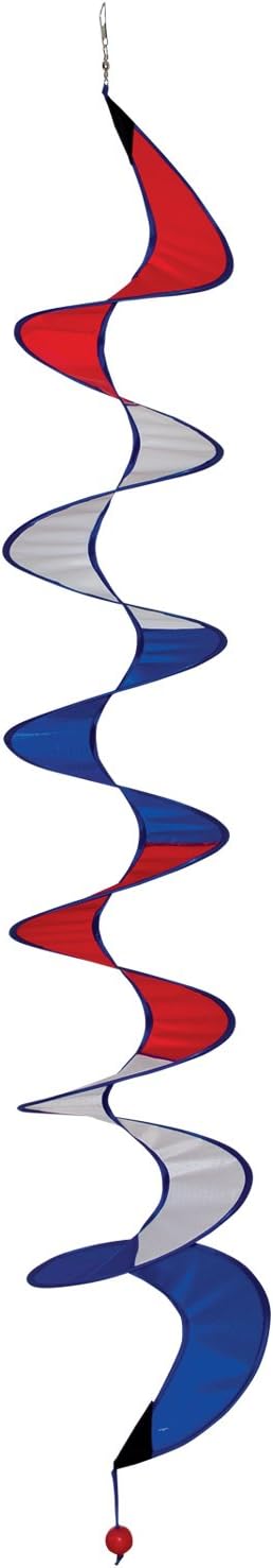 In The Breeze 4248 Red, White and Blue, 48-Inch Patriotic Curlie Wind Spinner, 48 Inch