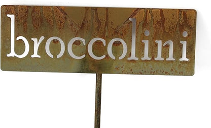 Classic Metal Garden Markers 19 Inches Tall (broccolini, Naturally Rusted)