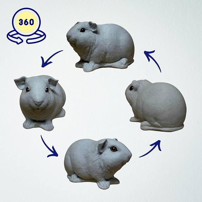 OLOMA Artisan Crafted Guinea Pig Garden Statue Solid Heavy Concrete Sculpture with Protective Resin Finish Weather Resistant Outdoor Indoor Decorative Feature for Landscape Porch