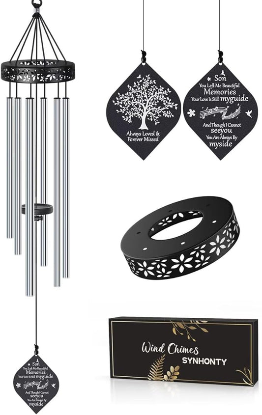 Synhonty 32'' Memorial Wind Chimes for Loss of Son, Sympathy Gifts, Bereavement/Condolence/Remembrance Gifts, Windchimes in Memory of Son