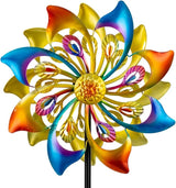 DREAMSOUL 13" Dia Wind Spinners Outdoor with Stake, Kinetic Wind Spinner Metal Windmill for Yard Garden Decor